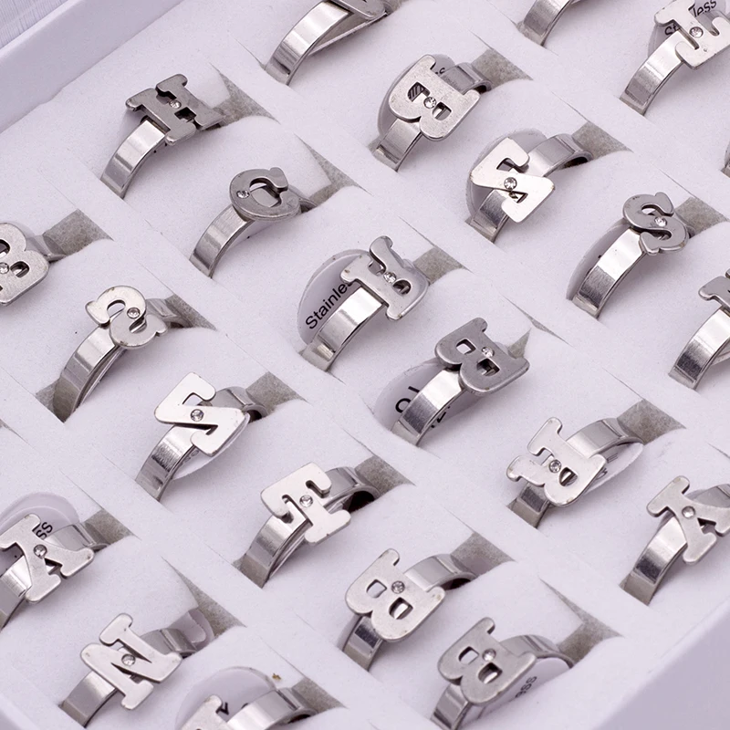 36 Pieces/Lot Mix Stainless Steel Crystal Letter Ring for Women Gold Color Retro Punk Men Rings Wholesale
36 Pieces/Lot Mix Stainless Steel Crystal Letter Ring for Women Gold Color Retro Punk Men Rings Wholesale