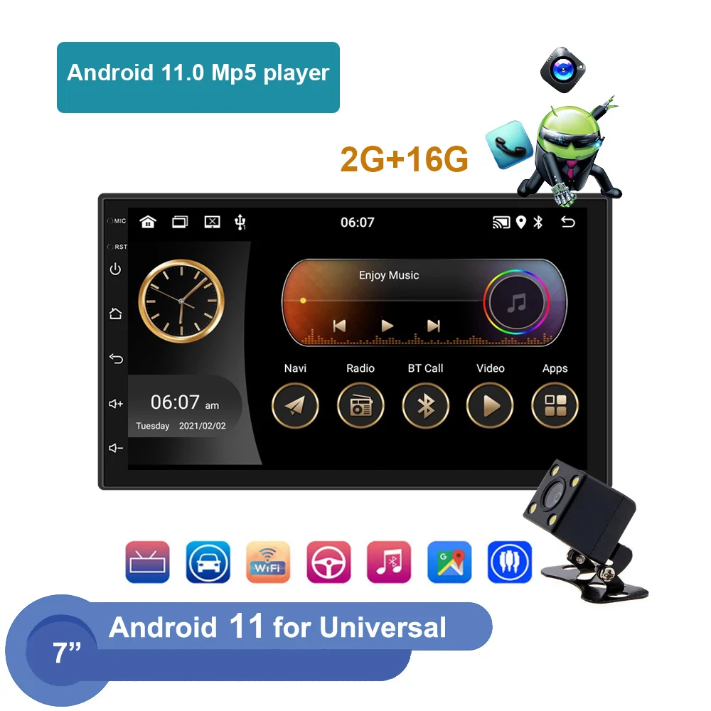 7" HD Android 2 Din Car Radio Multimedia Video Player GPS Navigation 2 Din Universal Auto Audio Stereo WiFI Bluetooth USB FM
7" HD Android 2 Din Car Radio Multimedia Video Player GPS Navigation 2 Din Universal Auto Audio Stereo WiFI Bluetooth USB FM