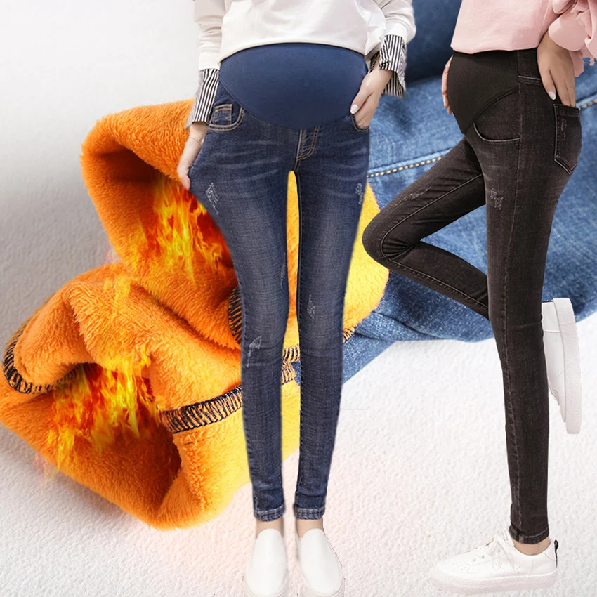 Winter Thicken Warm Plus Velvet Denim Maternity Jeans High Waist Belly Pants Clothes for Pregnant Women Pregnancy Trousers
Winter Thicken Warm Plus Velvet Denim Maternity Jeans High Waist Belly Pants Clothes for Pregnant Women Pregnancy Trousers