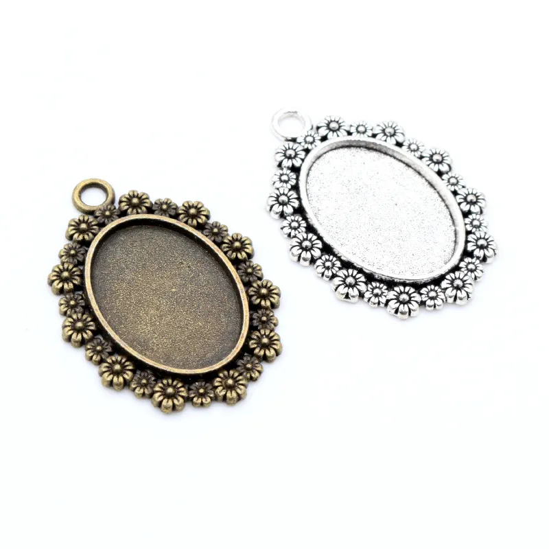 10pcs 18x25mm Inner Size Antique Silver Plated Bronze Flower Cameo Cabochon Base Setting Pendant findings
10pcs 18x25mm Inner Size Antique Silver Plated Bronze Flower Cameo Cabochon Base Setting Pendant findings