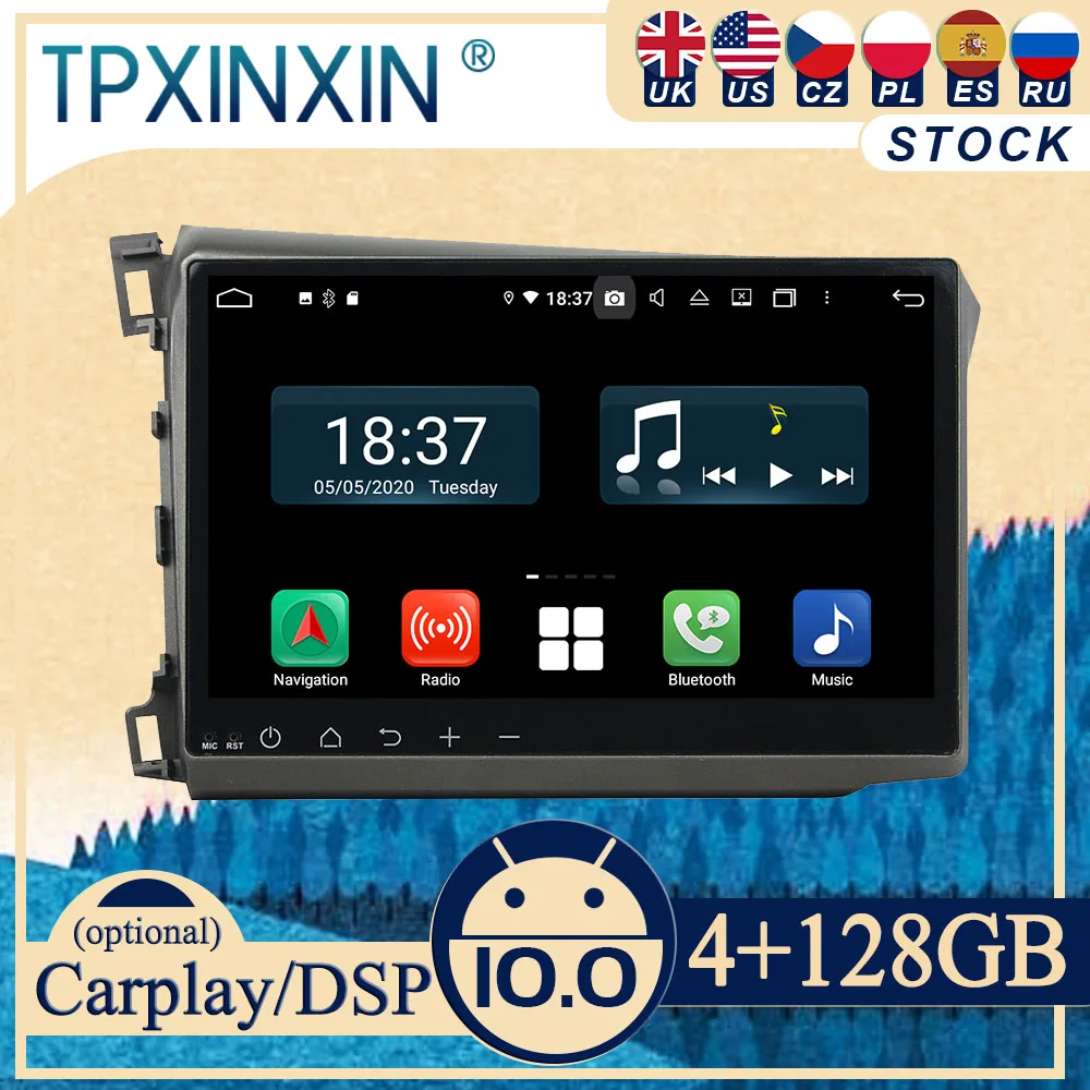 PX6 для Honda Civic 2012 Android 10 Carplay радио плеер Автомобильный GPS-навигатор головное устройство Автомобильное стерео WIFI DSP BT
PX6 для Honda Civic 2012 Android 10 Carplay радио плеер Автомобильный GPS-навигатор головное устройство Автомобильное стерео WIFI DSP BT