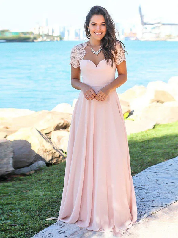 Blush Pink Cheap Bridesmaid Dresses Under 50 A-line Sweetheart Chiffon Lace Long Wedding Party Dresses
Blush Pink Cheap Bridesmaid Dresses Under 50 A-line Sweetheart Chiffon Lace Long Wedding Party Dresses