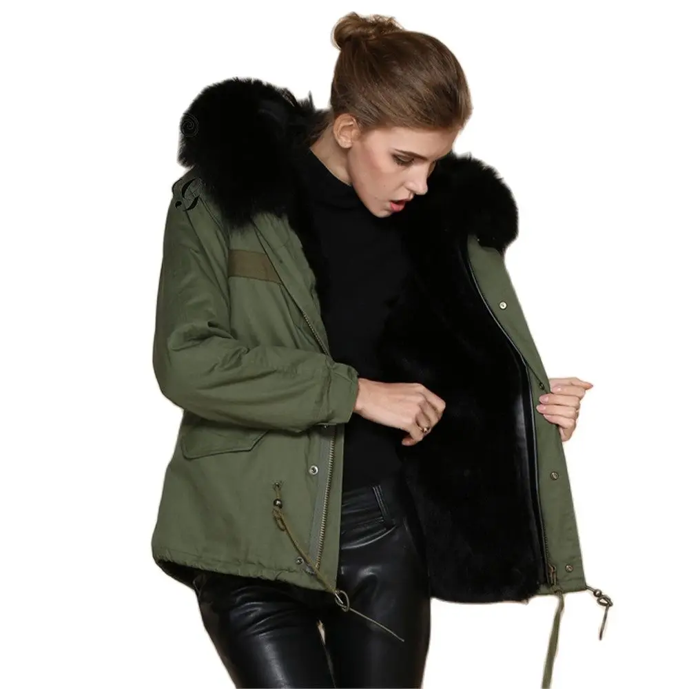 Black Fur Lined Parka Winter Fashion Coat Casual Warm Artificial Fur Garment Ladies
Black Fur Lined Parka Winter Fashion Coat Casual Warm Artificial Fur Garment Ladies