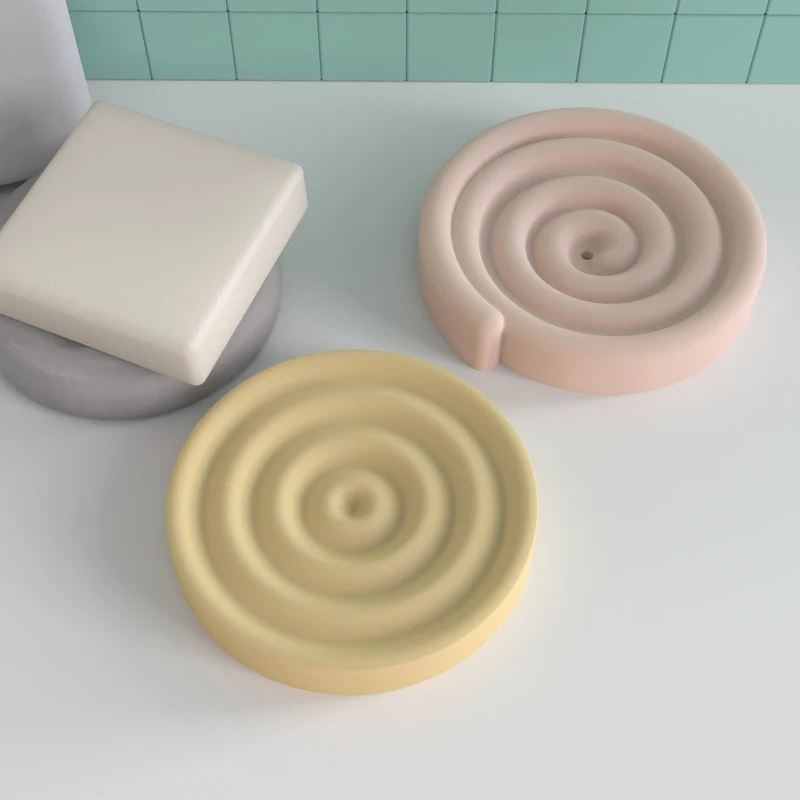 Concrete Soap Holder Silicone Mold Circular Thread Design Simple Shape Bathroom furnishing Articles Cement Soap Tray Molds
Concrete Soap Holder Silicone Mold Circular Thread Design Simple Shape Bathroom furnishing Articles Cement Soap Tray Molds