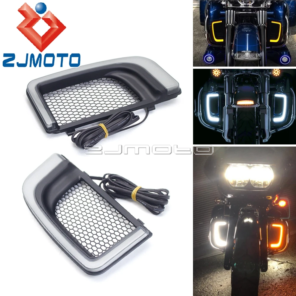 2PCS Amber LED Turn Signal Fairing Lower Grills Lamp For Harley Touring FLTRU FLTRK FLHTK FLHXSE FLHTKL White Running Light
2PCS Amber LED Turn Signal Fairing Lower Grills Lamp For Harley Touring FLTRU FLTRK FLHTK FLHXSE FLHTKL White Running Light