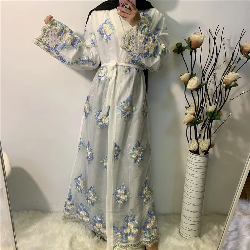 Eid Mubarak Elegant Cardigan Muslin Dress Women Flower Embroidery Dubai Abaya Turkey Islam Modest Clothing Loose Kaftan Moroccan
Eid Mubarak Elegant Cardigan Muslin Dress Women Flower Embroidery Dubai Abaya Turkey Islam Modest Clothing Loose Kaftan Moroccan