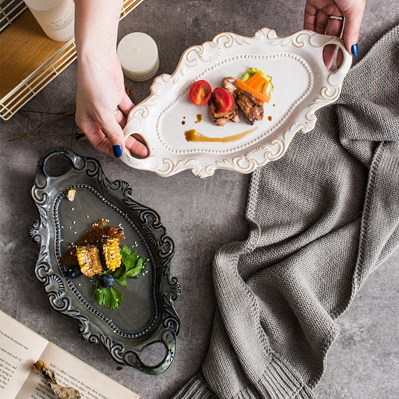 European Ceramic Storage Tray Bedroom Desktop Cosmetic Container Afternoon Tea Dessert Organizer Retro Relief Kitchen Tableware
European Ceramic Storage Tray Bedroom Desktop Cosmetic Container Afternoon Tea Dessert Organizer Retro Relief Kitchen Tableware