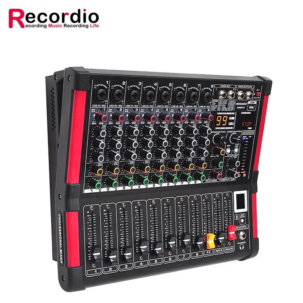 GAX-M8 High quality Professional 8 Channel Mixing Console Audio Blueteeth Power Amplifier Mixer 
GAX-M8 High quality Professional 8 Channel Mixing Console Audio Blueteeth Power Amplifier Mixer