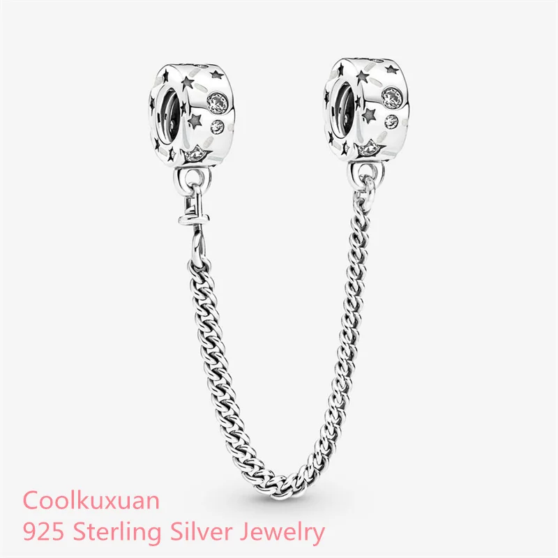 100% 925 Sterling Silver Stars & Galaxy Safety Chain Charm beads Fits Original Pandora bracelets Jewelry Making
100% 925 Sterling Silver Stars & Galaxy Safety Chain Charm beads Fits Original Pandora bracelets Jewelry Making
