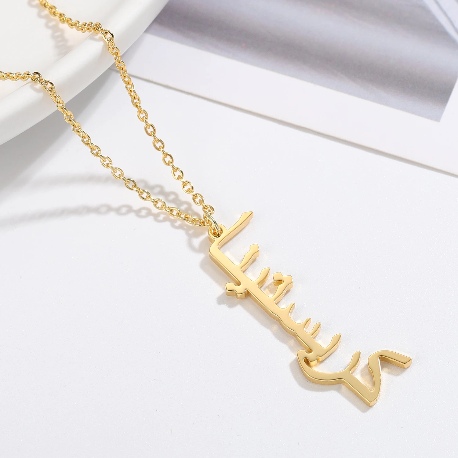 Custom Stainless Steel Name Necklace Arabic Personalized Nameplate Pendant Gold Chain Choker Jewelry Handmade Gifts for Women
Custom Stainless Steel Name Necklace Arabic Personalized Nameplate Pendant Gold Chain Choker Jewelry Handmade Gifts for Women