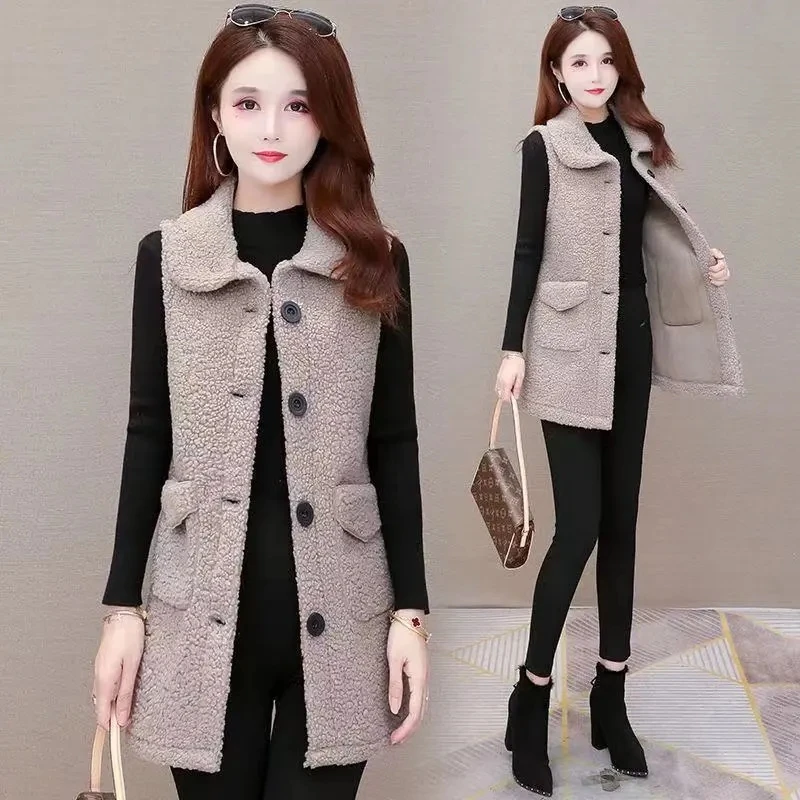 Size 5XL Lamb Wool Mother Waistcoat Mid-Length 2023Autumn Winter Korean Fashion Of Fur One-Piece Vest Waistcoat Jacket Women Top
Size 5XL Lamb Wool Mother Waistcoat Mid-Length 2023Autumn Winter Korean Fashion Of Fur One-Piece Vest Waistcoat Jacket Women Top