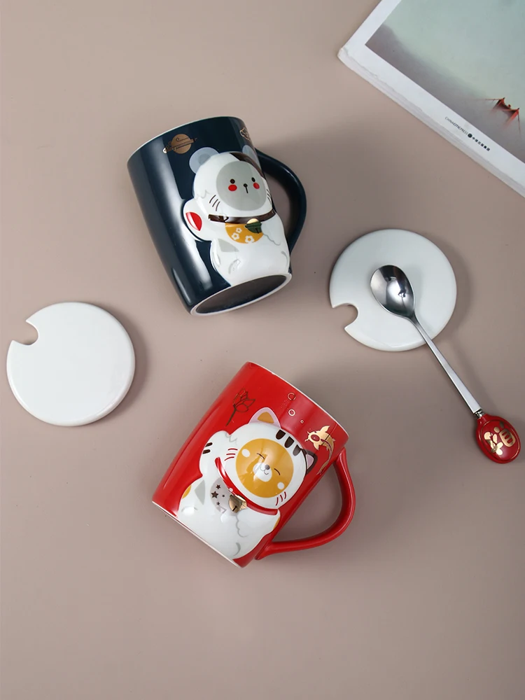 Cup ceramic personality mug with lid spoon cute couple girl water cup cartoon coffee cup pair office
Cup ceramic personality mug with lid spoon cute couple girl water cup cartoon coffee cup pair office