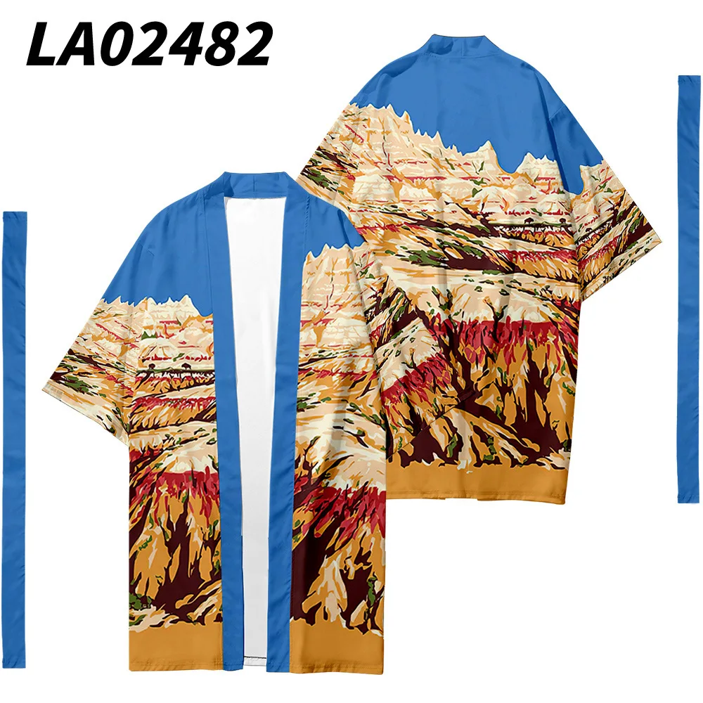 Oversize 6XL Mountain Peak Printed Long Style Japanese Kimono Cardigan With Belt Couple Women Men Casual Asian Clothes Harajuku
Oversize 6XL Mountain Peak Printed Long Style Japanese Kimono Cardigan With Belt Couple Women Men Casual Asian Clothes Harajuku
