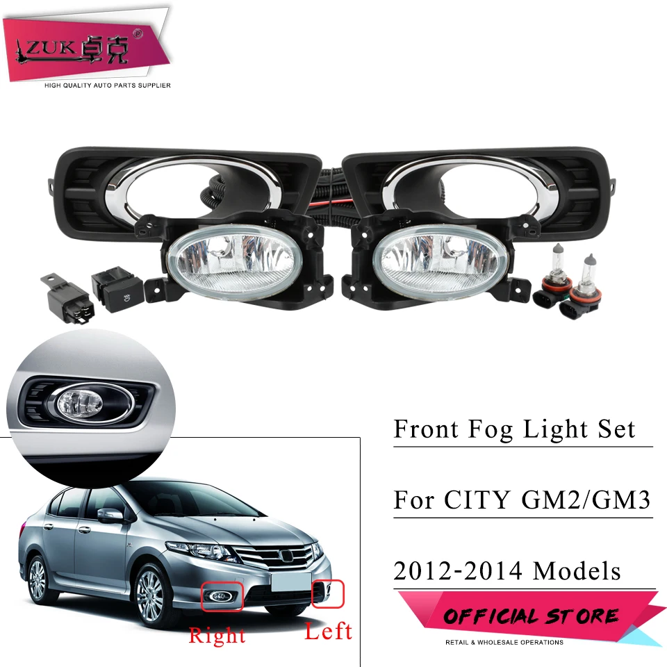 ZUK For Honda For City GM 2012-2014 Replacement Front Fog Lamp Set Kit With Switch Blub Chroming Cover Wire
ZUK For Honda For City GM 2012-2014 Replacement Front Fog Lamp Set Kit With Switch Blub Chroming Cover Wire