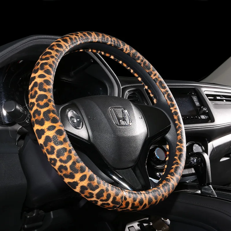 Leopard Printing Steering Wheel Cover Universal Leather Two Tone Car Interior Steering Covers Case 37-38CM Accessories
Leopard Printing Steering Wheel Cover Universal Leather Two Tone Car Interior Steering Covers Case 37-38CM Accessories