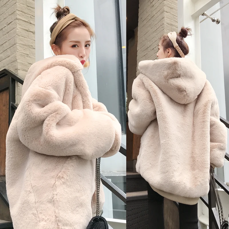 Winter Thick Warm Faux Fur Coat Women Plus Size Hooded Long Sleeve Faux Fur Jacket Luxury Winter Fur Coats bontjas
Winter Thick Warm Faux Fur Coat Women Plus Size Hooded Long Sleeve Faux Fur Jacket Luxury Winter Fur Coats bontjas