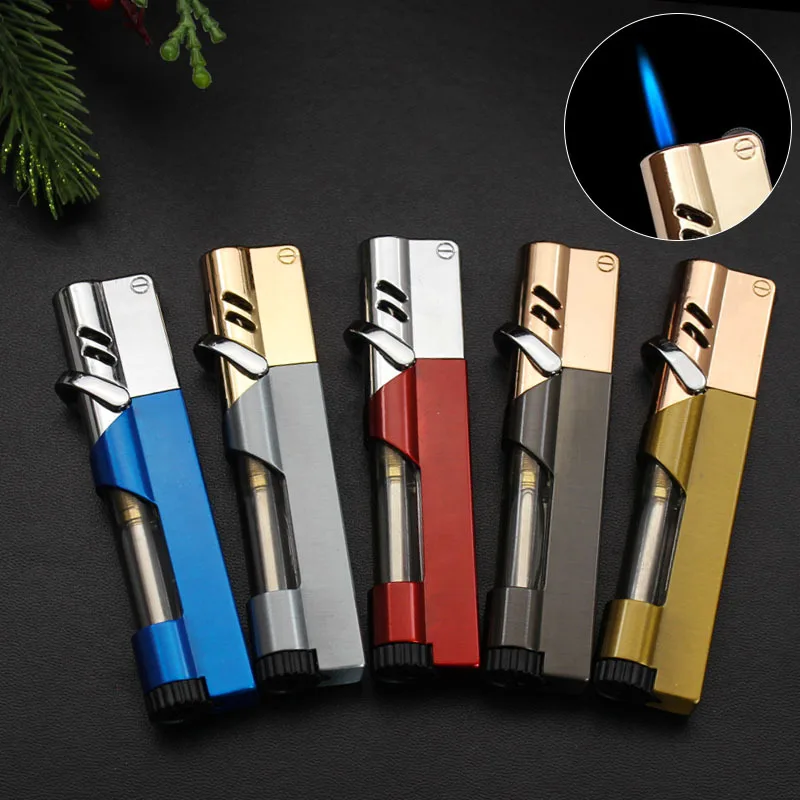 Metal Transparent Gas Lighter, Windproof Butane Torch, Turbo Lighter, Cigar Smoking, Cigarette Lighters, Gadgets for Men
Metal Transparent Gas Lighter, Windproof Butane Torch, Turbo Lighter, Cigar Smoking, Cigarette Lighters, Gadgets for Men