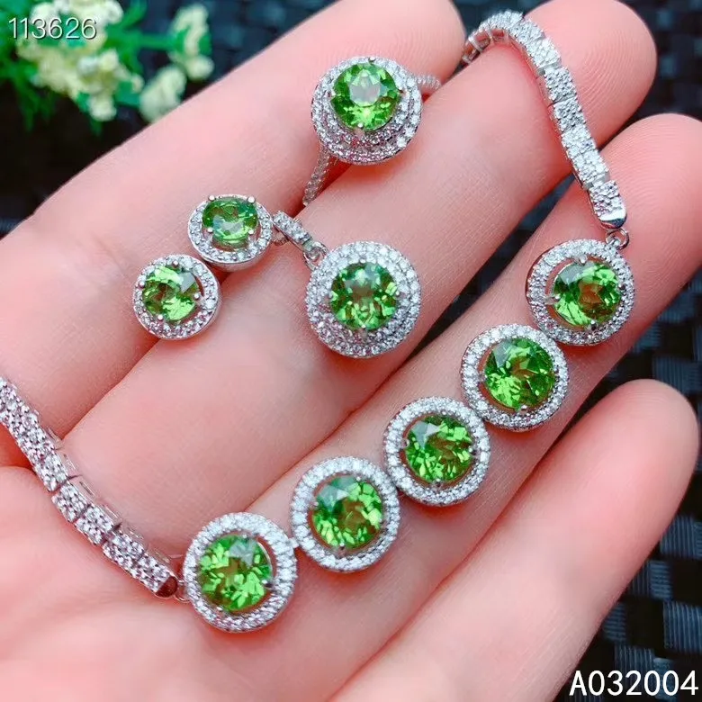 KJJEAXCMY Fine Jewelry 925 sterling silver inlaid natural Peridot ring pendant earring bracelet set luxury supports test
KJJEAXCMY Fine Jewelry 925 sterling silver inlaid natural Peridot ring pendant earring bracelet set luxury supports test