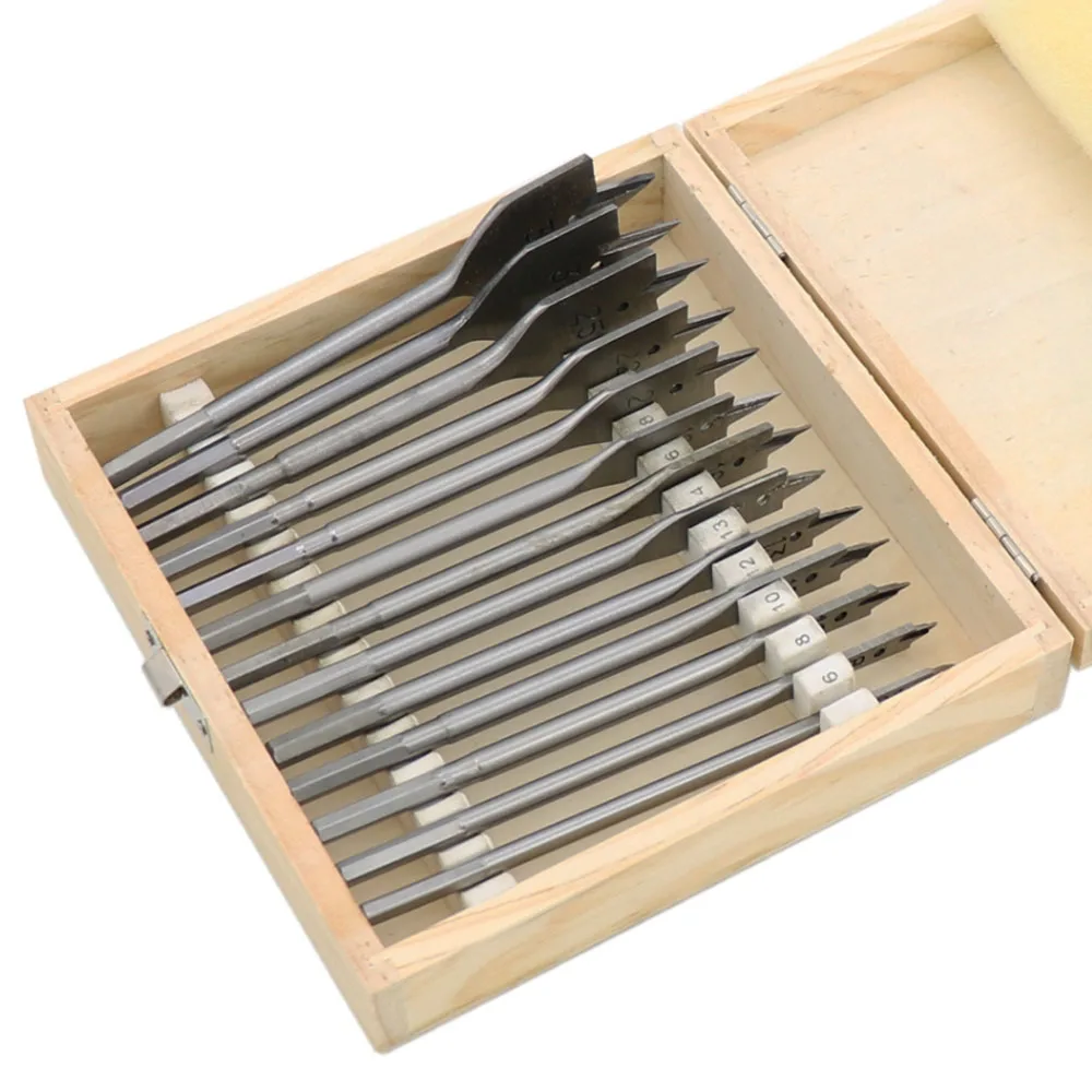 New arrival 13Pcs Flat Spade Drill Bits Set Metal Bit Kit Hex Shank Woodworking Tool Accessories
New arrival 13Pcs Flat Spade Drill Bits Set Metal Bit Kit Hex Shank Woodworking Tool Accessories