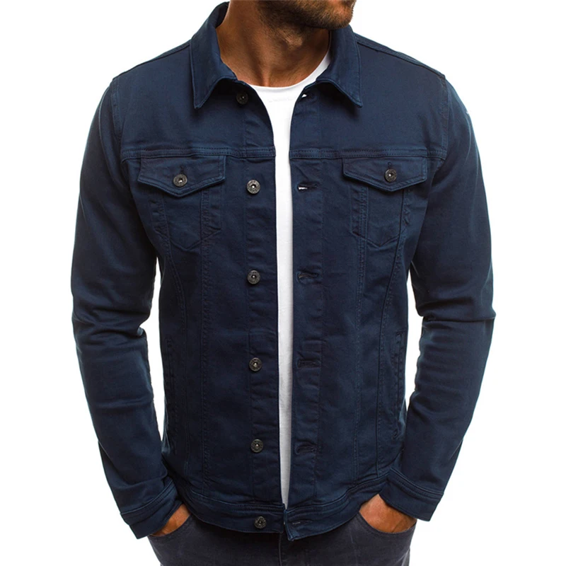 Streetwear Turn-down Collar Single Breasted Pockets Solid Outwear Classic Slim Fit Men Denim Jackets Fashion Casual Jeans Coat
Streetwear Turn-down Collar Single Breasted Pockets Solid Outwear Classic Slim Fit Men Denim Jackets Fashion Casual Jeans Coat
