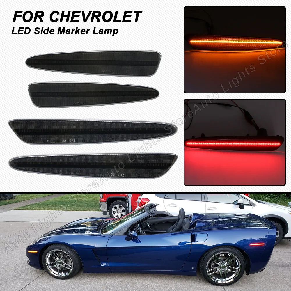 4Pcs LED Side Marker Light For Chevy Corvette C6 2005 2006 2007 2008 2009 2010 2011 2012 2013 Front Amber Rear Red Light
4Pcs LED Side Marker Light For Chevy Corvette C6 2005 2006 2007 2008 2009 2010 2011 2012 2013 Front Amber Rear Red Light