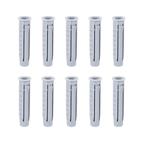 uxcell 100pcs 6mmX30mm Plastic Expansion Pipe Column Concrete Anchor Wall Plug Gray  for Home Garden DIY Application