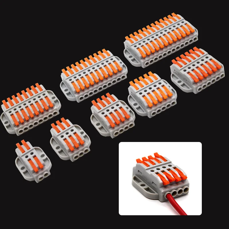 Screw Fix Cable Connectors Push-in Quick Coupling Cable Universal Compact Electrical Wiring Terminal Block Connector
Screw Fix Cable Connectors Push-in Quick Coupling Cable Universal Compact Electrical Wiring Terminal Block Connector
