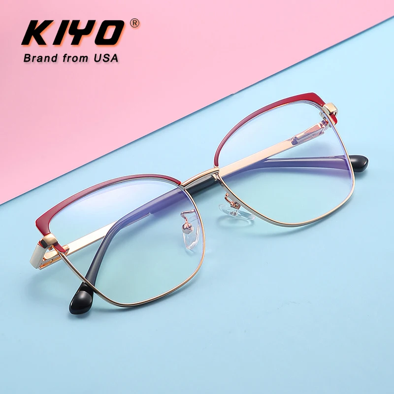 KIYO Brand 2021 New Women Men Fashion Anti Blue Light Optical Frame Metal Eyeglasses Frames Cat Eye Spectacles Glasses 9707
KIYO Brand 2021 New Women Men Fashion Anti Blue Light Optical Frame Metal Eyeglasses Frames Cat Eye Spectacles Glasses 9707