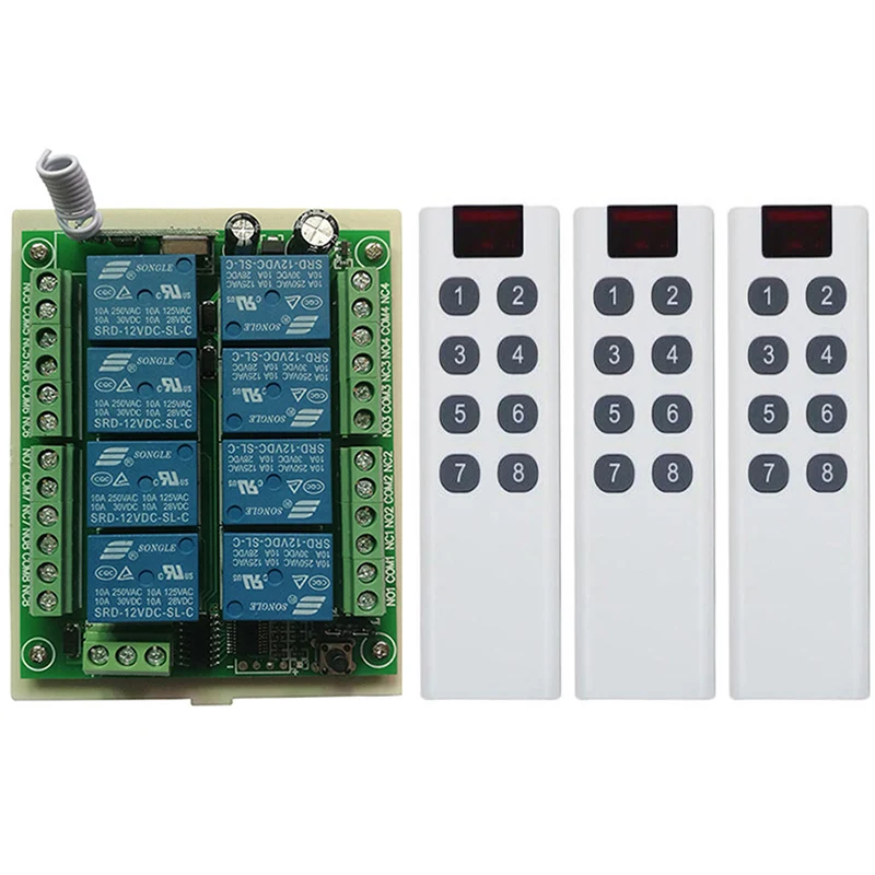 DC 2V 24V 8CH 8 CH Wireless Remote Control LED Light Switch Relay Output Radio RF Transmitter And 315/433 MHz Receiver
DC 2V 24V 8CH 8 CH Wireless Remote Control LED Light Switch Relay Output Radio RF Transmitter And 315/433 MHz Receiver
