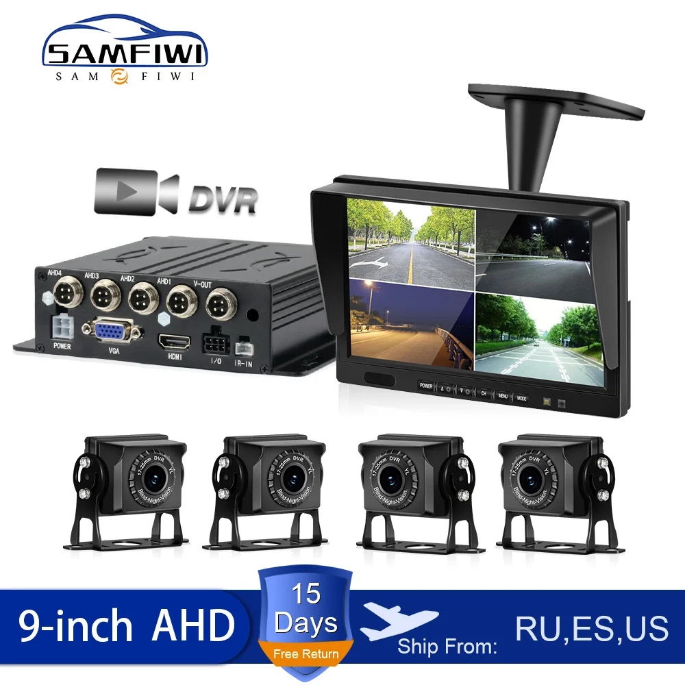 9 inch 4ch AHD DVR Truck/Car Monitor Recorder Vehicle Night Vision Backup Rear View Camera Security Surveillance Split Screen
9 inch 4ch AHD DVR Truck/Car Monitor Recorder Vehicle Night Vision Backup Rear View Camera Security Surveillance Split Screen