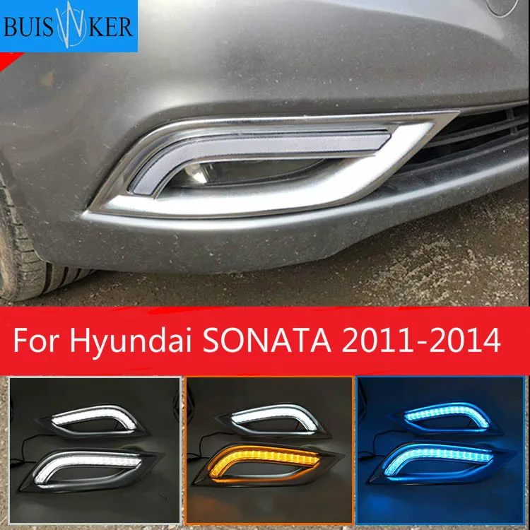 2PCS For Hyundai SONATA 2011~2014 Daytime Running Lights 12V DRL Fog Lamp with Yellow Turn Signal Light
2PCS For Hyundai SONATA 2011~2014 Daytime Running Lights 12V DRL Fog Lamp with Yellow Turn Signal Light
