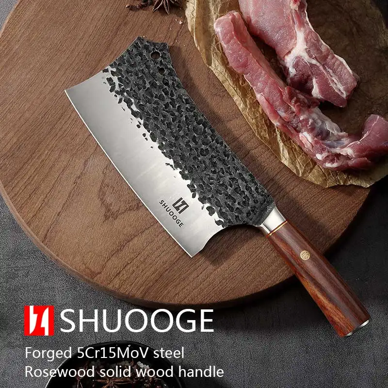 Butcher Knife stainless 5CR15MOV Steel Chop Chinese Cleaver Kitchen Knife Chef Cooking Tools with Wooden handle
Butcher Knife stainless 5CR15MOV Steel Chop Chinese Cleaver Kitchen Knife Chef Cooking Tools with Wooden handle