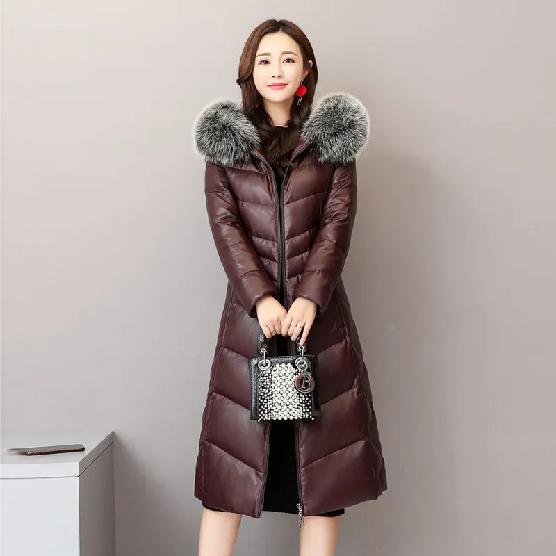 Leather Jacket Women Winter Sheepskin Genuine Leather Jacket Fox Fur Collar Hooded Duck Down Coat 2020 Chaqueta Mujer
Leather Jacket Women Winter Sheepskin Genuine Leather Jacket Fox Fur Collar Hooded Duck Down Coat 2020 Chaqueta Mujer