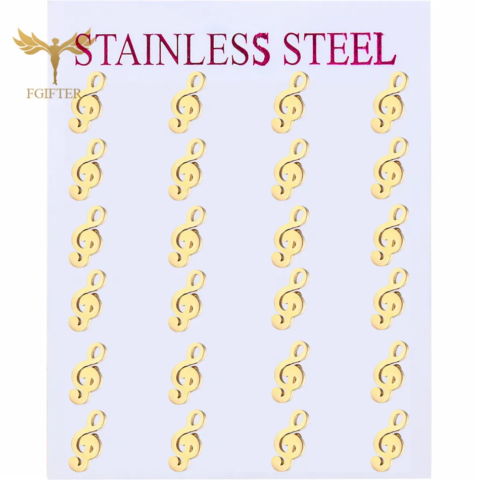 Wholesale Stud Earrings Golden Stainless Steel Jewelry 12 Pairs Lot Earings Set Music Note Design Women Girls Accessory Gifts 
Wholesale Stud Earrings Golden Stainless Steel Jewelry 12 Pairs Lot Earings Set Music Note Design Women Girls Accessory Gifts