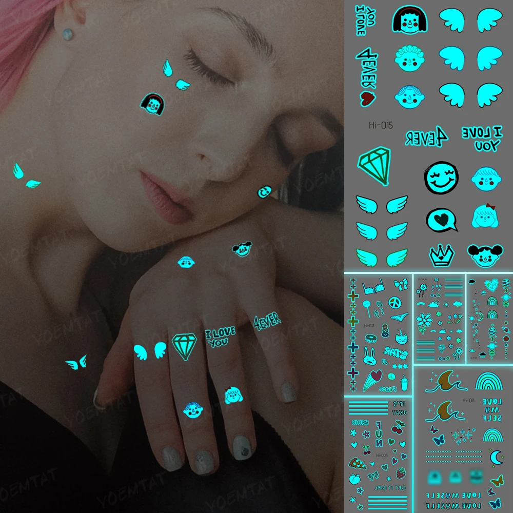 Glowing Tattoos Finger Angel Wing Cute Simple Stroke Line Waterproof Temporary Tattoo Stickers Female Male Child Luminous Tattoo
Glowing Tattoos Finger Angel Wing Cute Simple Stroke Line Waterproof Temporary Tattoo Stickers Female Male Child Luminous Tattoo