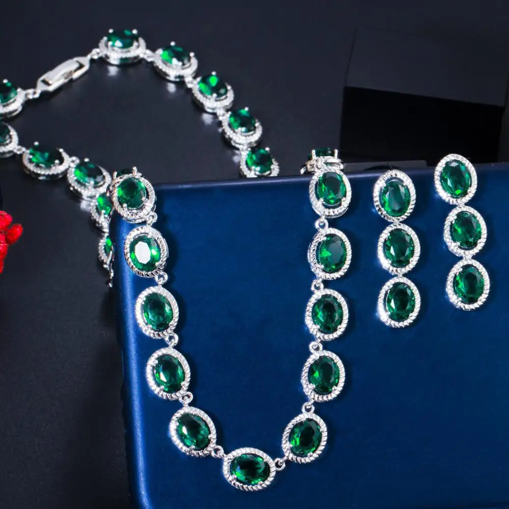 Pera Designer Shiny Green Zirconia Silver Color Round CZ Choker Necklace Earrings for Women Engagement Party Jewelry Sets J386
Pera Designer Shiny Green Zirconia Silver Color Round CZ Choker Necklace Earrings for Women Engagement Party Jewelry Sets J386