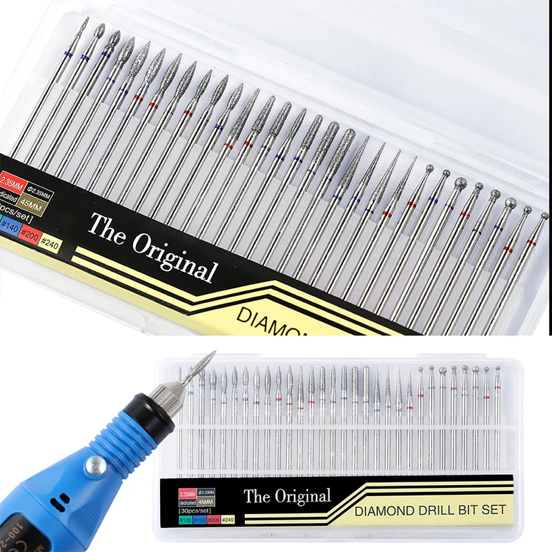 30 pcs/set Diamond Rotate Nail Drill Bits Pedicure Manicure Cleaning Electric Cuticle Milling Cutter File Sander Accessory Tools
30 pcs/set Diamond Rotate Nail Drill Bits Pedicure Manicure Cleaning Electric Cuticle Milling Cutter File Sander Accessory Tools