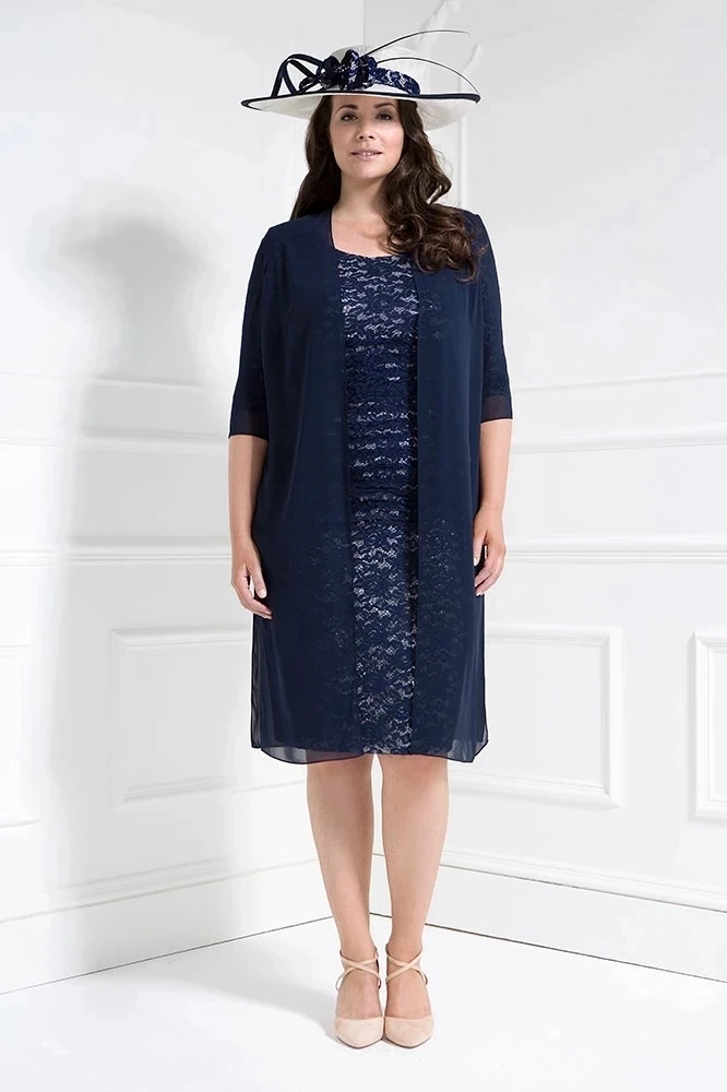 Navy Blue Mother Of The Bride Dresses Sheath Lace With Jacket Plus Size Short Groom Mother Dresses For Wedding Customized
Navy Blue Mother Of The Bride Dresses Sheath Lace With Jacket Plus Size Short Groom Mother Dresses For Wedding Customized