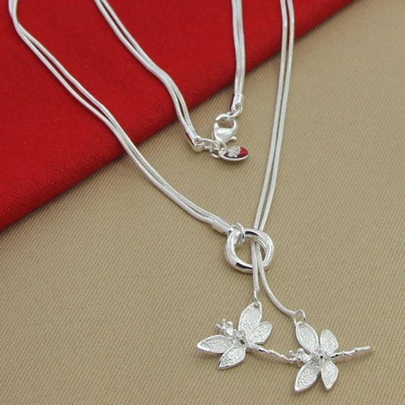 High Quality 925 Sterling Silver Necklace 2 Dragonfly Pendant Necklaces for Woman Party Charm Jewelry Gift
High Quality 925 Sterling Silver Necklace 2 Dragonfly Pendant Necklaces for Woman Party Charm Jewelry Gift