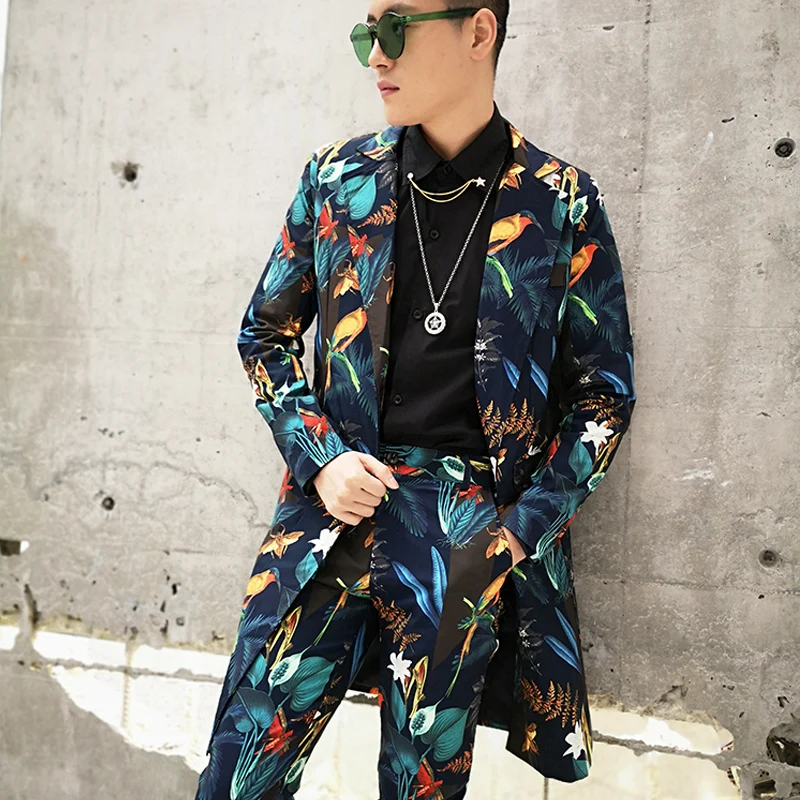 Male 2pcs (jacket+pant) Long Slim Fit Blazer Men Fashion Casual Flower Suits Sets Nightclub Stage Show Singer Dj Costume Jacket
Male 2pcs (jacket+pant) Long Slim Fit Blazer Men Fashion Casual Flower Suits Sets Nightclub Stage Show Singer Dj Costume Jacket
