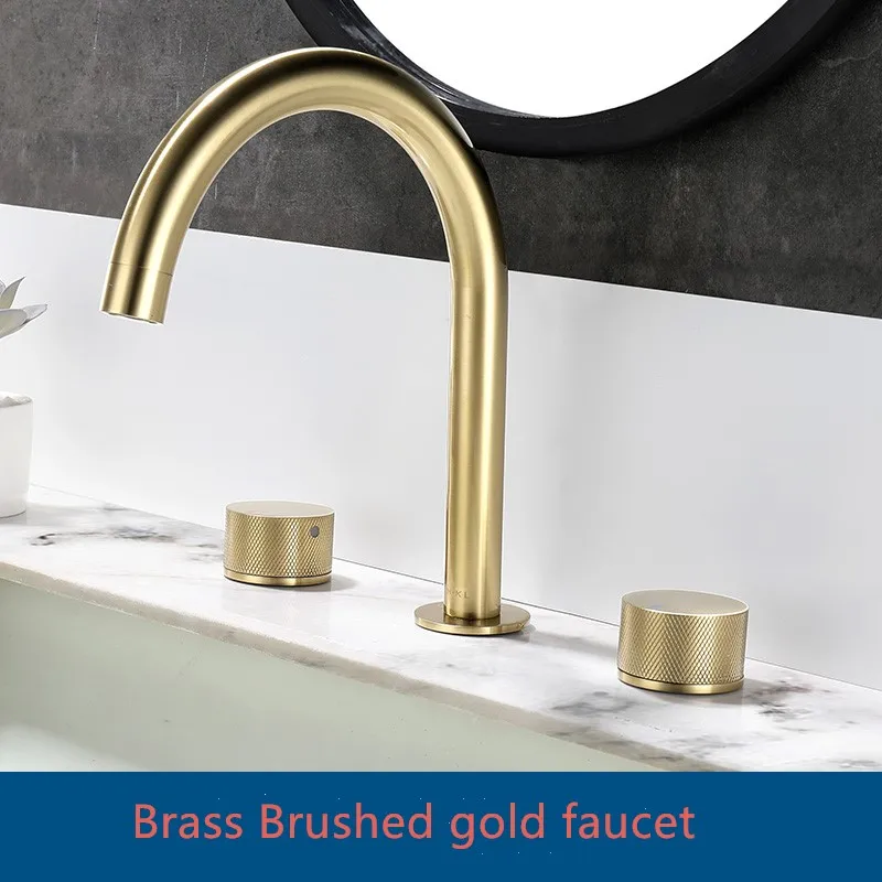 Top quality Brushed gold or Black bathroom sink faucet 2 handles 3 holes basin mixer faucet Luxury cold hot water faucet
Top quality Brushed gold or Black bathroom sink faucet 2 handles 3 holes basin mixer faucet Luxury cold hot water faucet