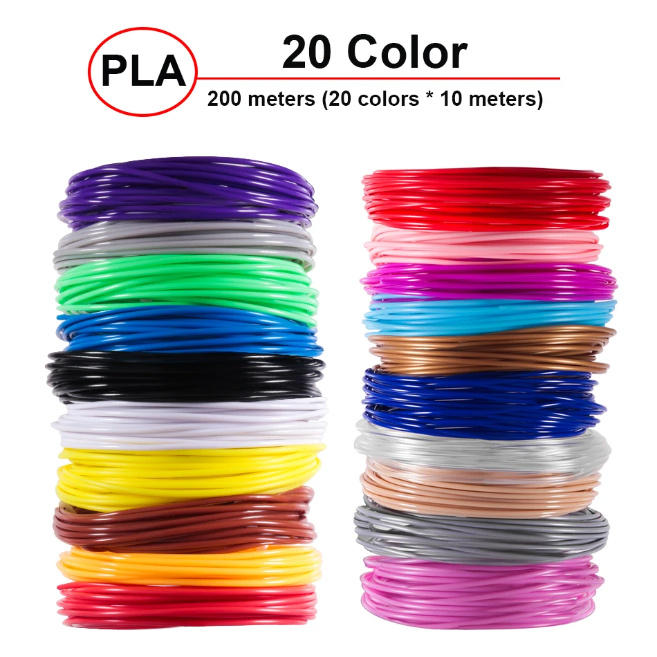 Plastic for 3d Pen 20 Colors 5 meter 10 Meter PLA 1.75mm 3D Printer Filament Printing Materials Extruder Accessories Parts
Plastic for 3d Pen 20 Colors 5 meter 10 Meter PLA 1.75mm 3D Printer Filament Printing Materials Extruder Accessories Parts