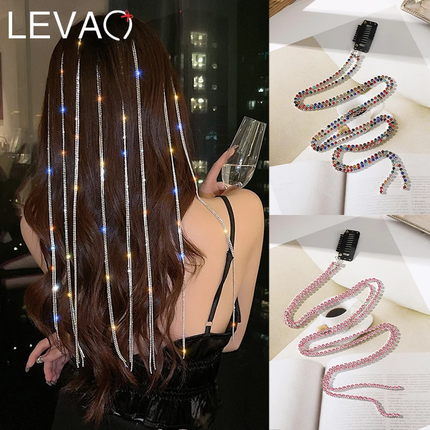 Женская заколка для волос LEVAO, с цветными бриллиантами, на цепочке, с грязной тесьмой, повязка для волос с конским хвостом, модный головной убор с кисточками, аксессуары для волос
Женская заколка для волос LEVAO, с цветными бриллиантами, на цепочке, с грязной тесьмой, повязка для волос с конским хвостом, модный головной убор с кисточками, аксессуары для волос