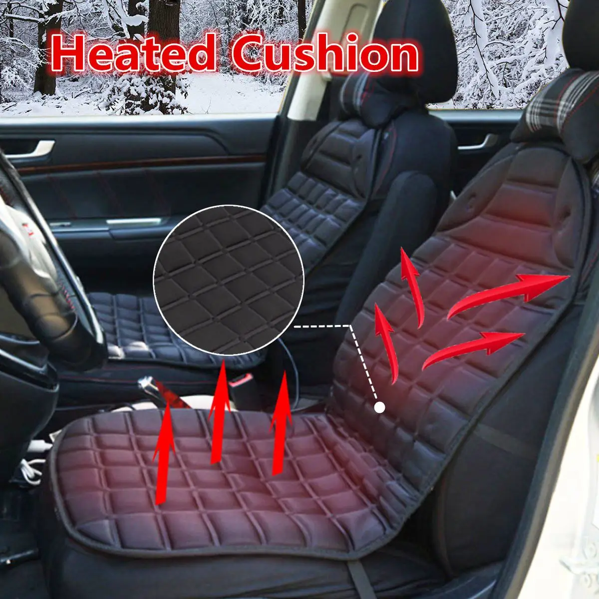 Universal 12V Car Heater Seat Pad Auto Chair Heater Seat Cover Heated Cushion Cover Warmer Automobile Electric Heat Seat Mat
Universal 12V Car Heater Seat Pad Auto Chair Heater Seat Cover Heated Cushion Cover Warmer Automobile Electric Heat Seat Mat