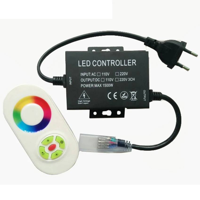 110V 220V RGB Led Controller 1500W Power Switch 5KEY RF Remote Control Wireless Touch Dimmer with EU / US Power Plug
110V 220V RGB Led Controller 1500W Power Switch 5KEY RF Remote Control Wireless Touch Dimmer with EU / US Power Plug