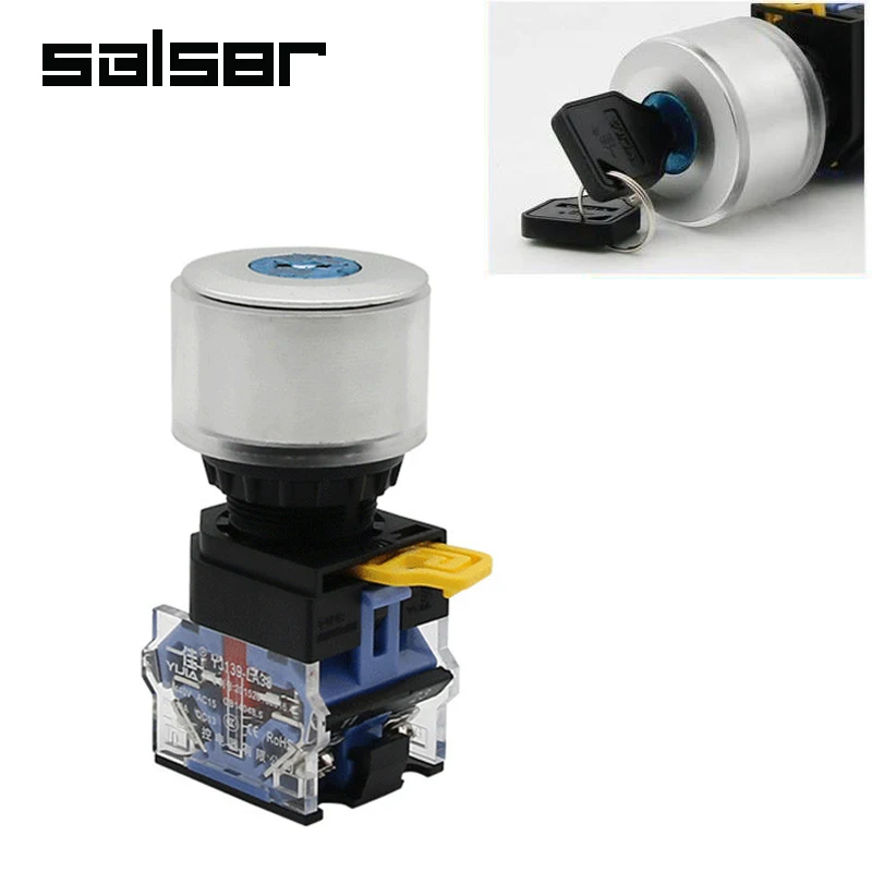 30mm Key Knob Two Three Positions LA38A-11Y/21/30 Latching Fixed / Momentary Reset 10A 1NO1NC 2NO Rotary Switch
30mm Key Knob Two Three Positions LA38A-11Y/21/30 Latching Fixed / Momentary Reset 10A 1NO1NC 2NO Rotary Switch