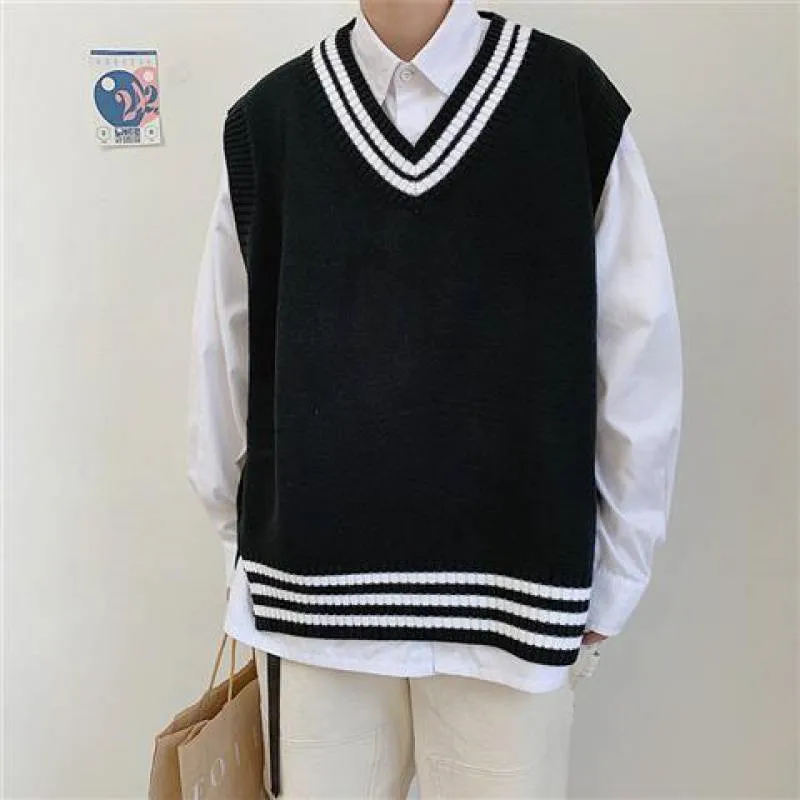 Vest Men Classic Autumn Winter Sweater V-neck Sleeveless Striped Casual Clothing Couples Preppy Style New Sweater Male Vest Tops
Vest Men Classic Autumn Winter Sweater V-neck Sleeveless Striped Casual Clothing Couples Preppy Style New Sweater Male Vest Tops