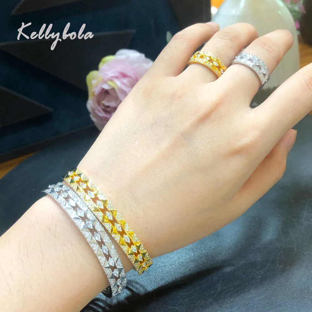 KellyBola Luxury Fashion Shiny Bangle Ring 2PCS Ladies Bridal Wedding Jewelry Perfect Gift High Quality Jewelry Set 2021 New
KellyBola Luxury Fashion Shiny Bangle Ring 2PCS Ladies Bridal Wedding Jewelry Perfect Gift High Quality Jewelry Set 2021 New