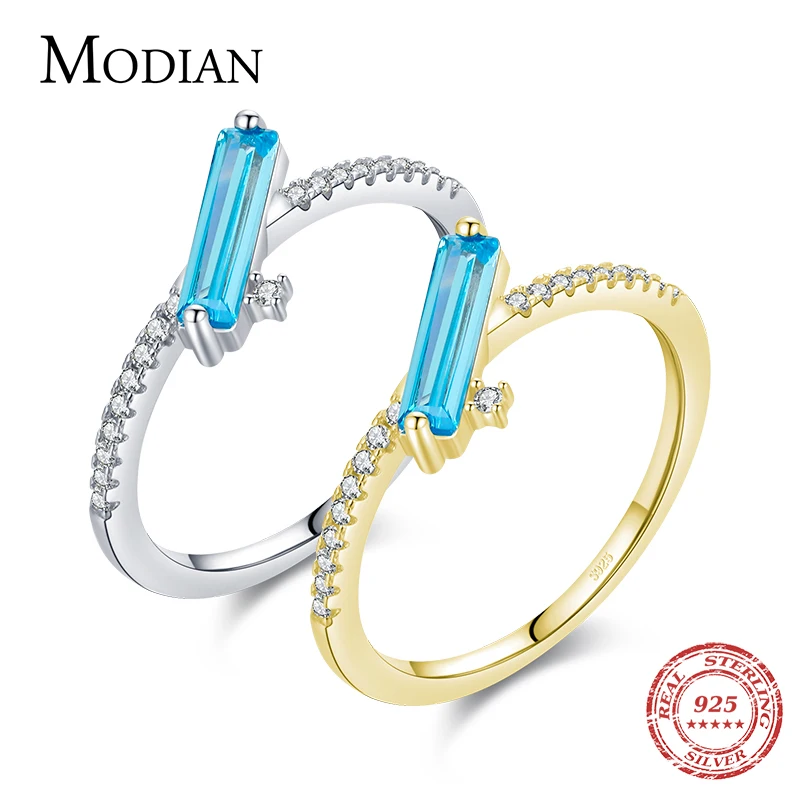MODIAN 2021 New Pure 925 Sterling Silver Rings for Women Dating Party Daily-Life Sky Blue Zirconia Ring Fine Jewelry Gift Bijoux
MODIAN 2021 New Pure 925 Sterling Silver Rings for Women Dating Party Daily-Life Sky Blue Zirconia Ring Fine Jewelry Gift Bijoux