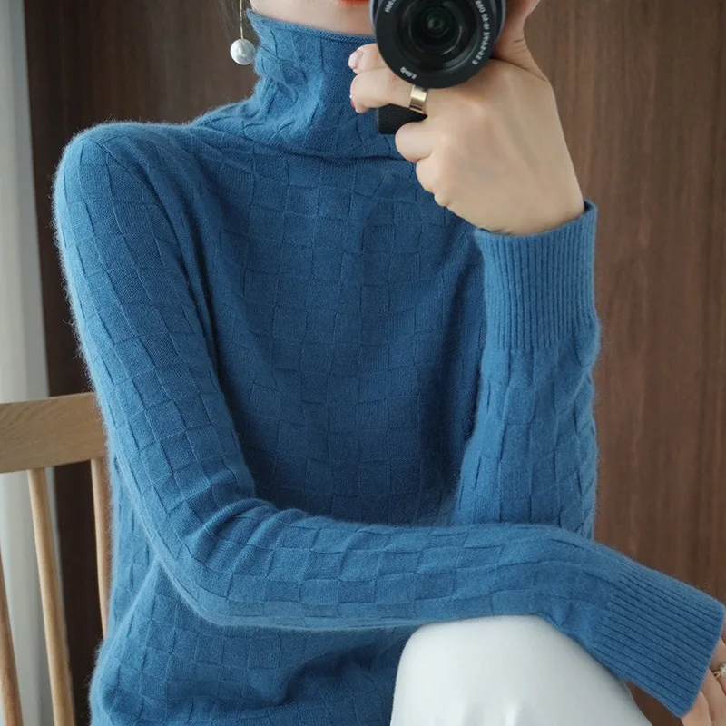 Autumn and Winter New Women's Pure Cotton Sweater Knit Sweater Solid Color Twist High Neck Base Sweater Women Top
Autumn and Winter New Women's Pure Cotton Sweater Knit Sweater Solid Color Twist High Neck Base Sweater Women Top